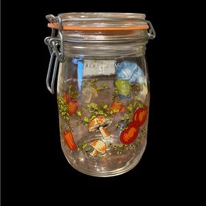 Glass Canister Mushrooms Arc France